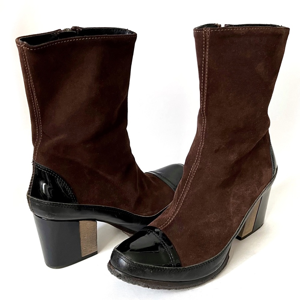 LUXURY ITALIAN MADE TWENTY TWO PREMIUM LEATHER SUEDE LUG SOLE BROWN BLAC…